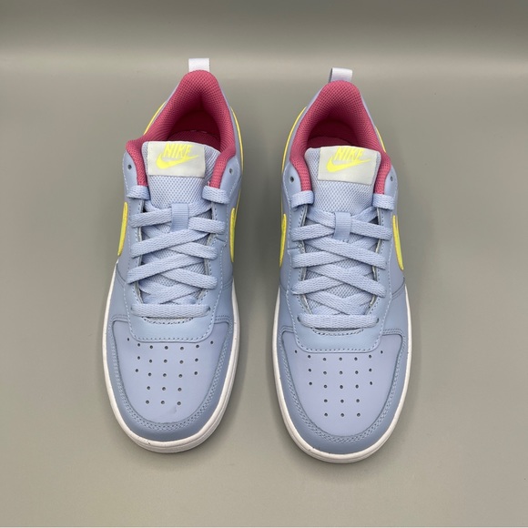 Nike Court Borough 2 Low -6.5Y Cobalt Bliss and Light Lemon Twist Women's Size 8 - Picture 7 of 14